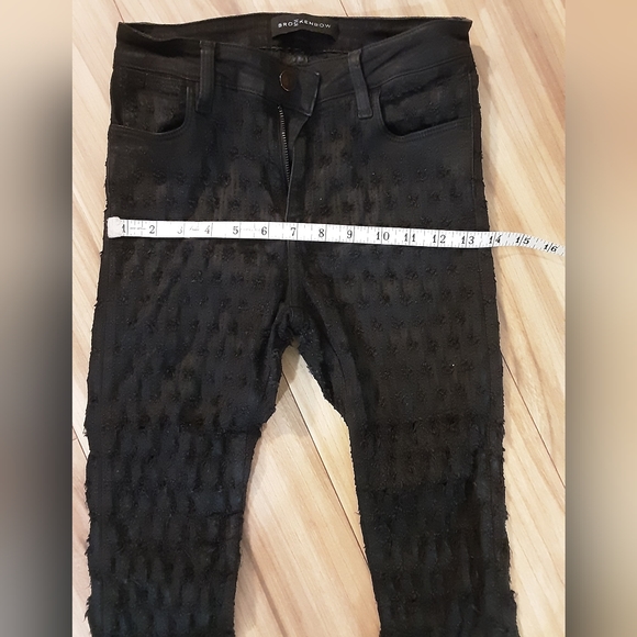 Brockenbow Emma Black Skinny Medium Waist A Wax Honeycomb Textured  Stretch Jean - Picture 12 of 15
